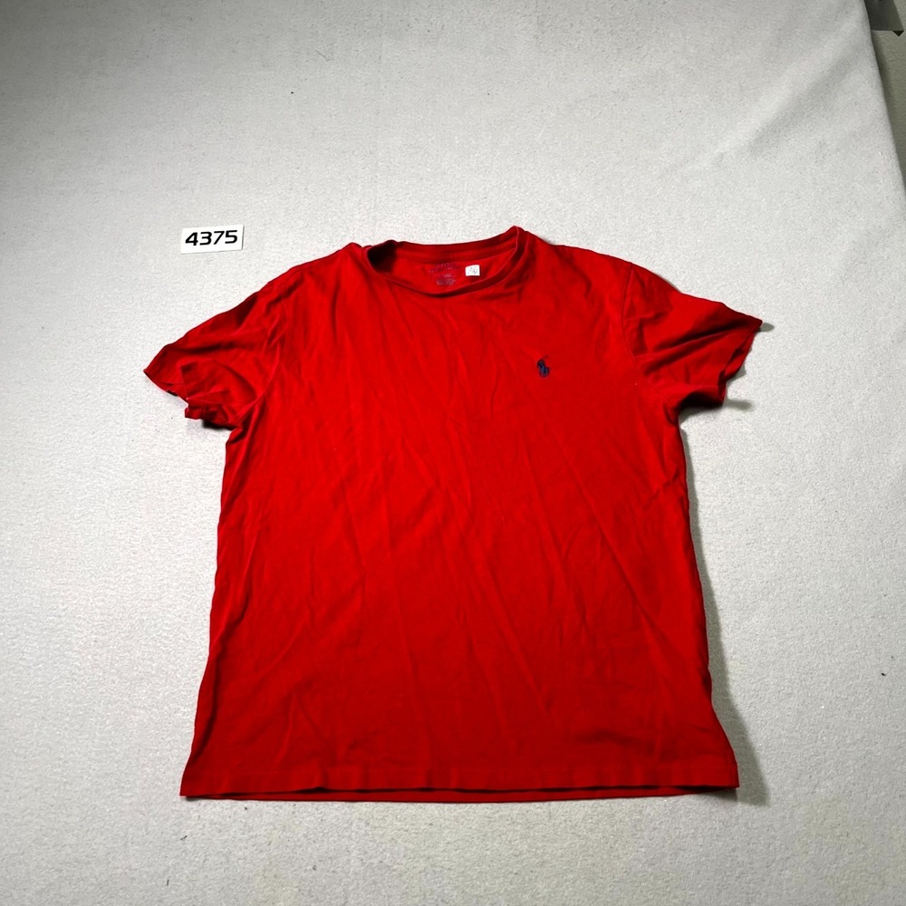 Polo Ralph Lauren T Shirt Mens Medium Red Embroidered Pony Logo Crew Neck Casual